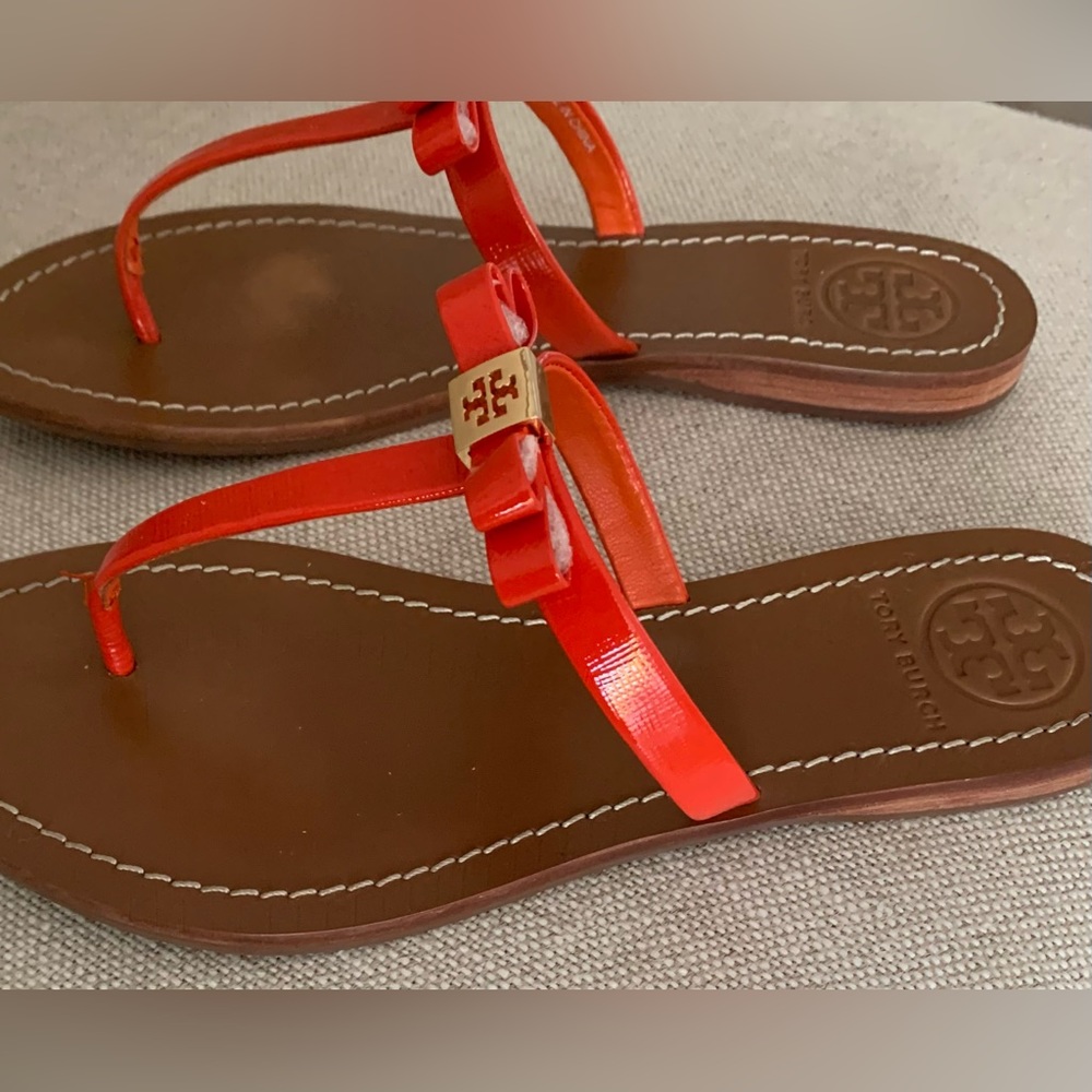 Tory Burch Reddish Orange Sandals - Picture 2 of 7